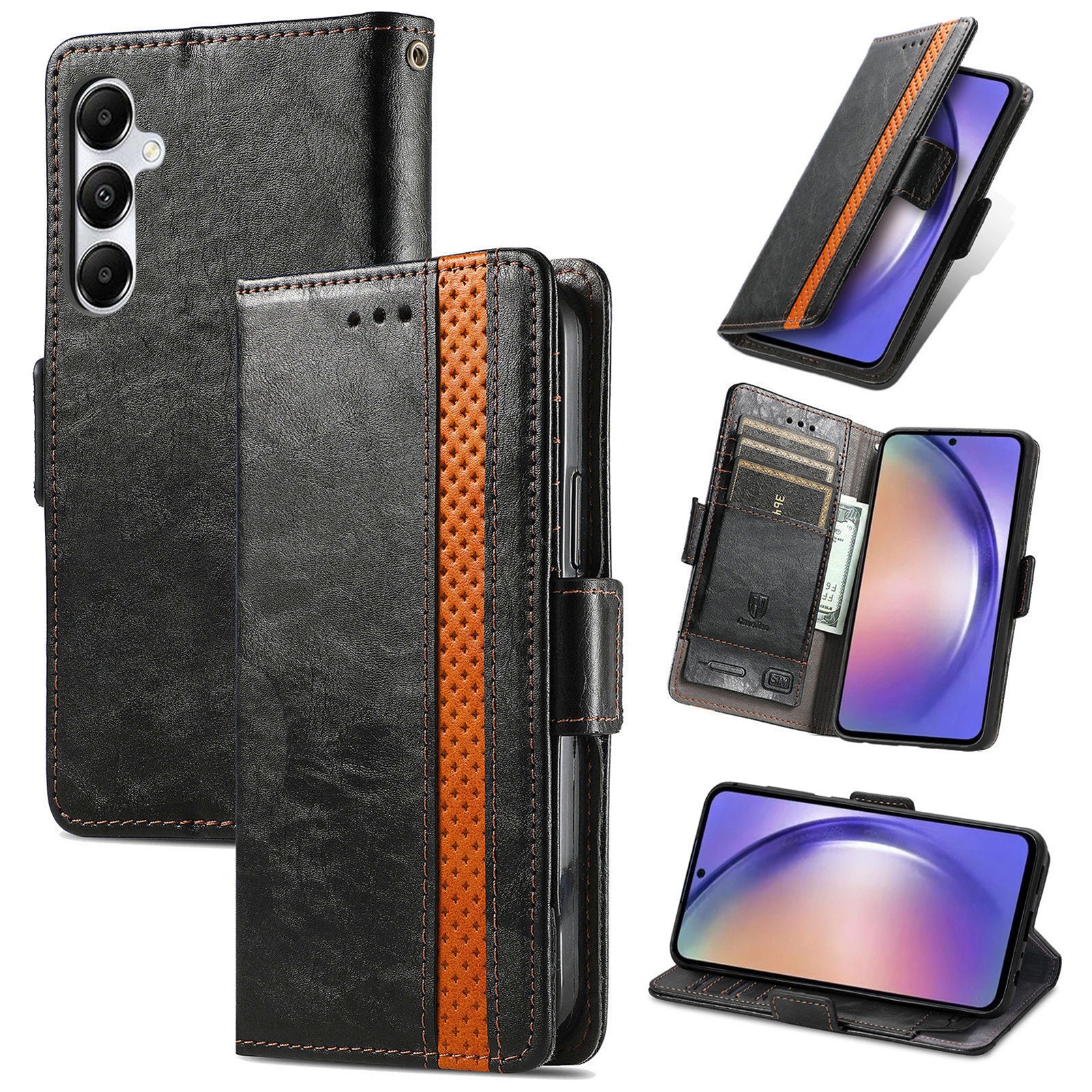 CASENEO 002 Series For Samsung Galaxy A55 5G Shockproof PU Leather Wallet Stand Phone Case RFID Blocking Phone Cover CASENEO 002 Series For Samsung Galaxy A55 5G Shockproof PU Leather Wallet Stand Phone Case RFID Blocking Phone Cover
